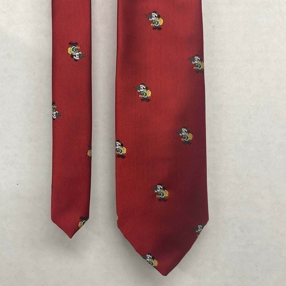 Disney The Tie Store Balancine Mickey Mouse tie red Santa Christmas yellow green